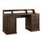 Walker Edison 58" Dark Walnut 3 Drawer Computer Desk with Hutch